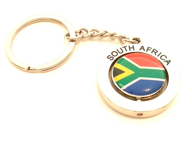 South African spinning Flag Keyring - Click Image to Close